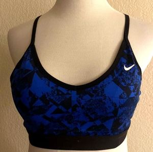 Black and blue nikedryfit sports bra